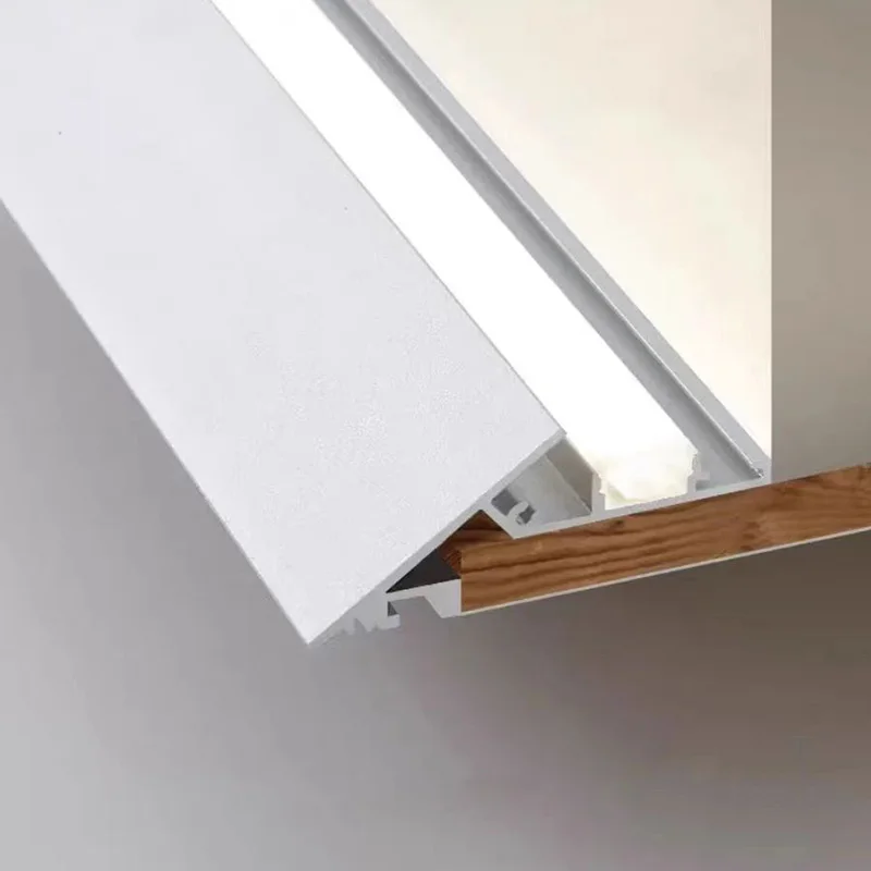 45 Degree Aluminum Led Profile Ultra-Thin 1M Embedded Top Corner Ceiling Gypsum Linear Lamp Wall Washing Indoor Reflective Lamp