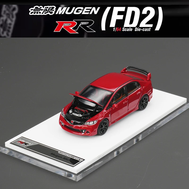 

MH Civic FD2 Mugen RR Red 1:64 Openable Hood Diecast Diorama Car Model Collection Toys MOTORHELIX