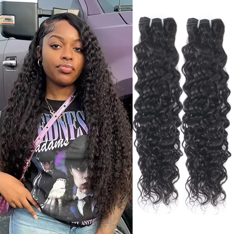 Water Wave Indian Raw Human Hair Bundles Weave 30 Inch 2 3 4 Bundles Deals Virgin Remy Hair Extension Women Hair Weft Weaving