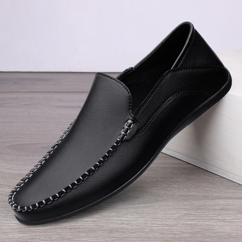 2025 Loafers Men Driving Shoes Man Moccasins Leather Casual Fashion Wedding Footwear Slip On Flats Large Plus Big Size 38-47