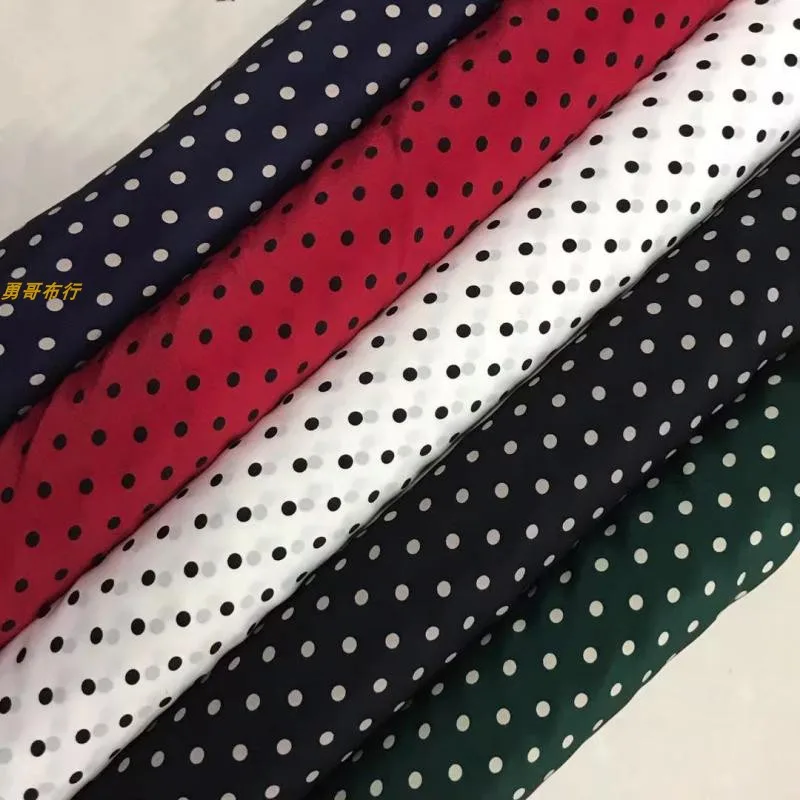 18 Momme Silk Small Polka Dot Fabric Thick Double Zou Drape Not Transparent Summer Silk Dots Coat Skirt Fabric