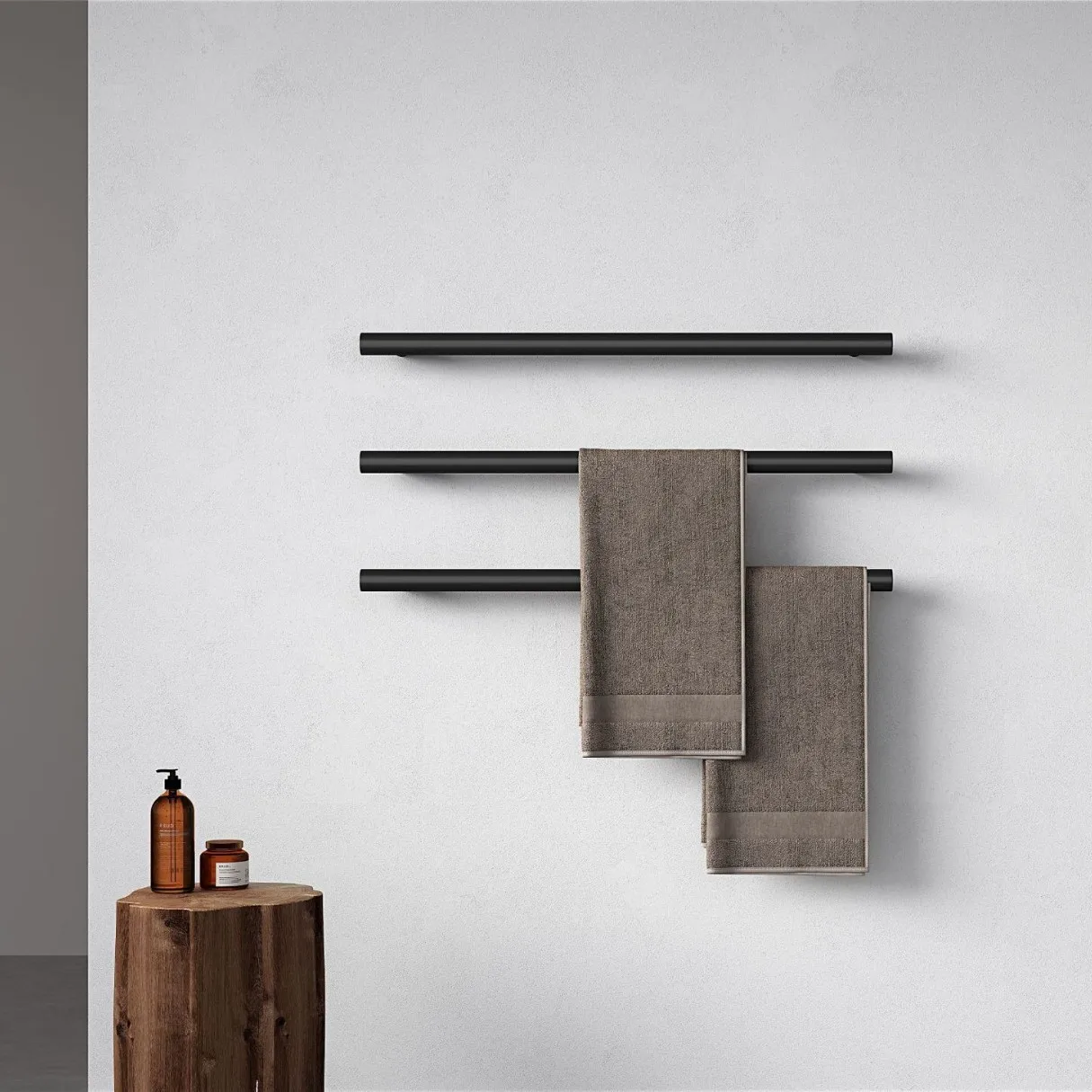 

Cross-border toilet stainless steel intelligent electric heating electric rack bath towel rod drying concealed bathroom rack