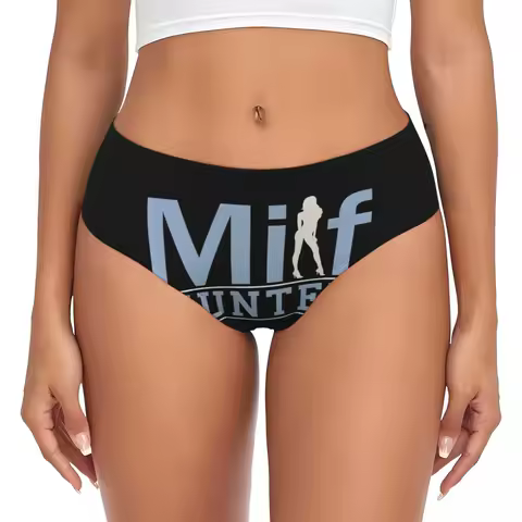 Custom Women's Funny Milf Hunter Adult Humor Joke Panties Underwear Female Comfort Briefs Underpants