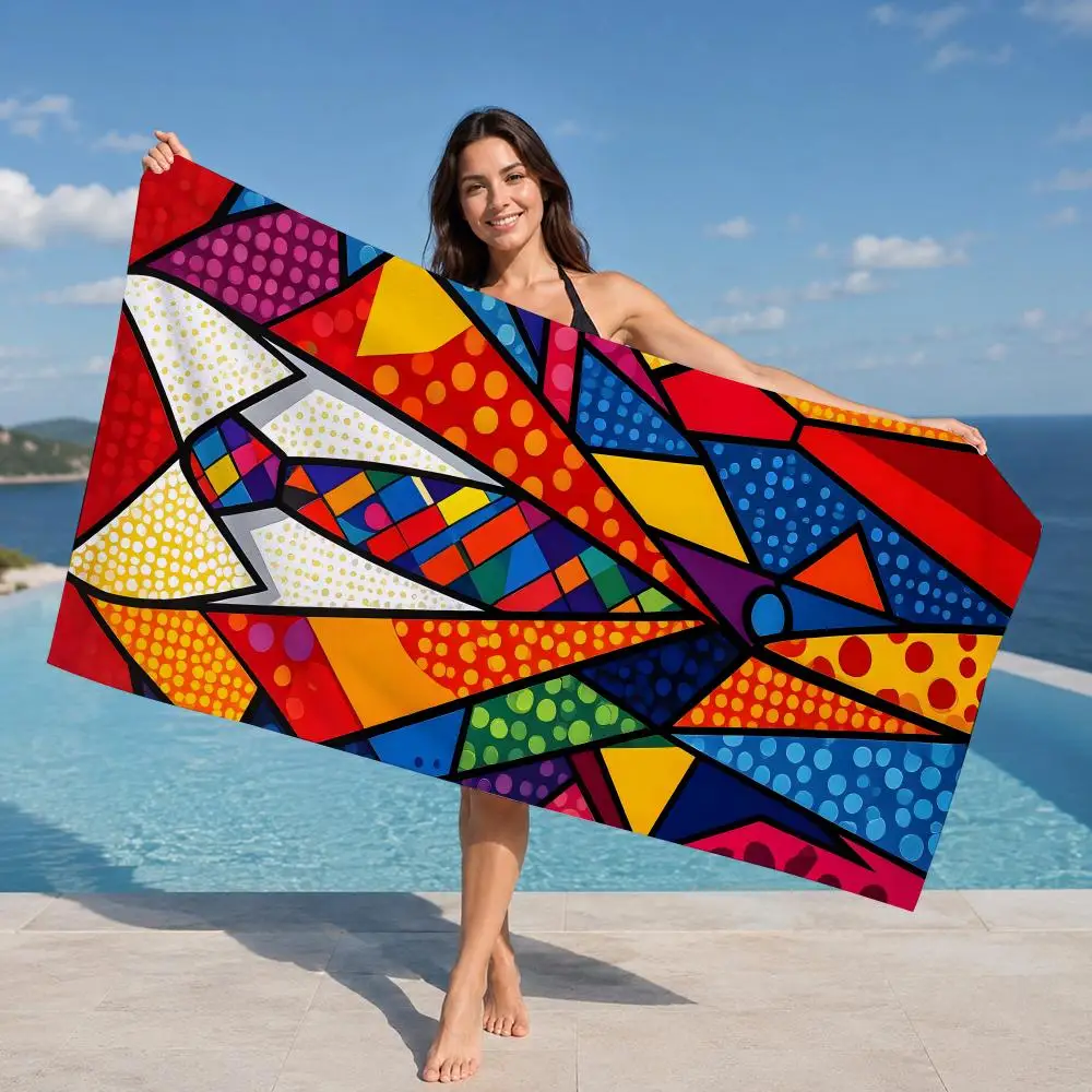 Romero Britto Towel ultra-fine fiber quick drying absorbent towel, beach swimming vacation beach towel