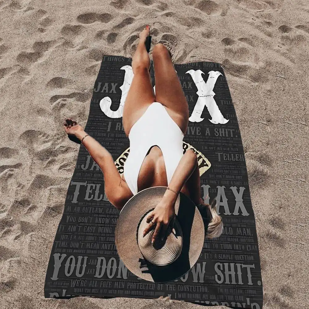 S-Son O-Of Anarchy Beach Towel Colorful Bath Towels for Girl Microfiber Quick Dry Custom Sand Free Beach Yoga Spa Gym Pool