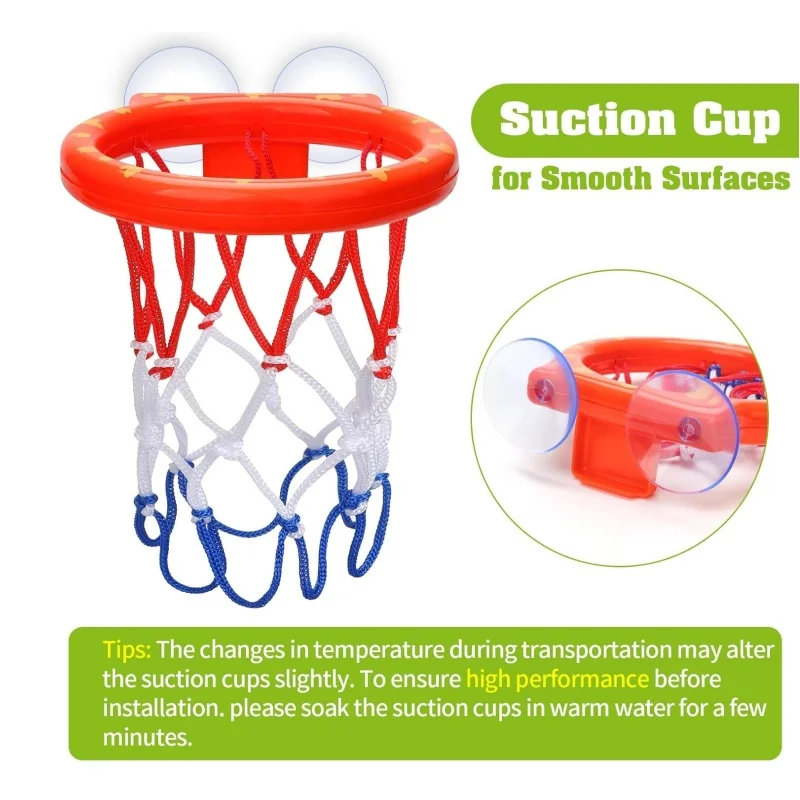 ของเล่นเด็กเด็กเล่นน้ําชุดของเล่นห้องน้ําอ่างอาบน้ําดูดถ้วยยิงบาสเกตบอล Hoop 3 ลูกของเล่นสําหรับเด็ก