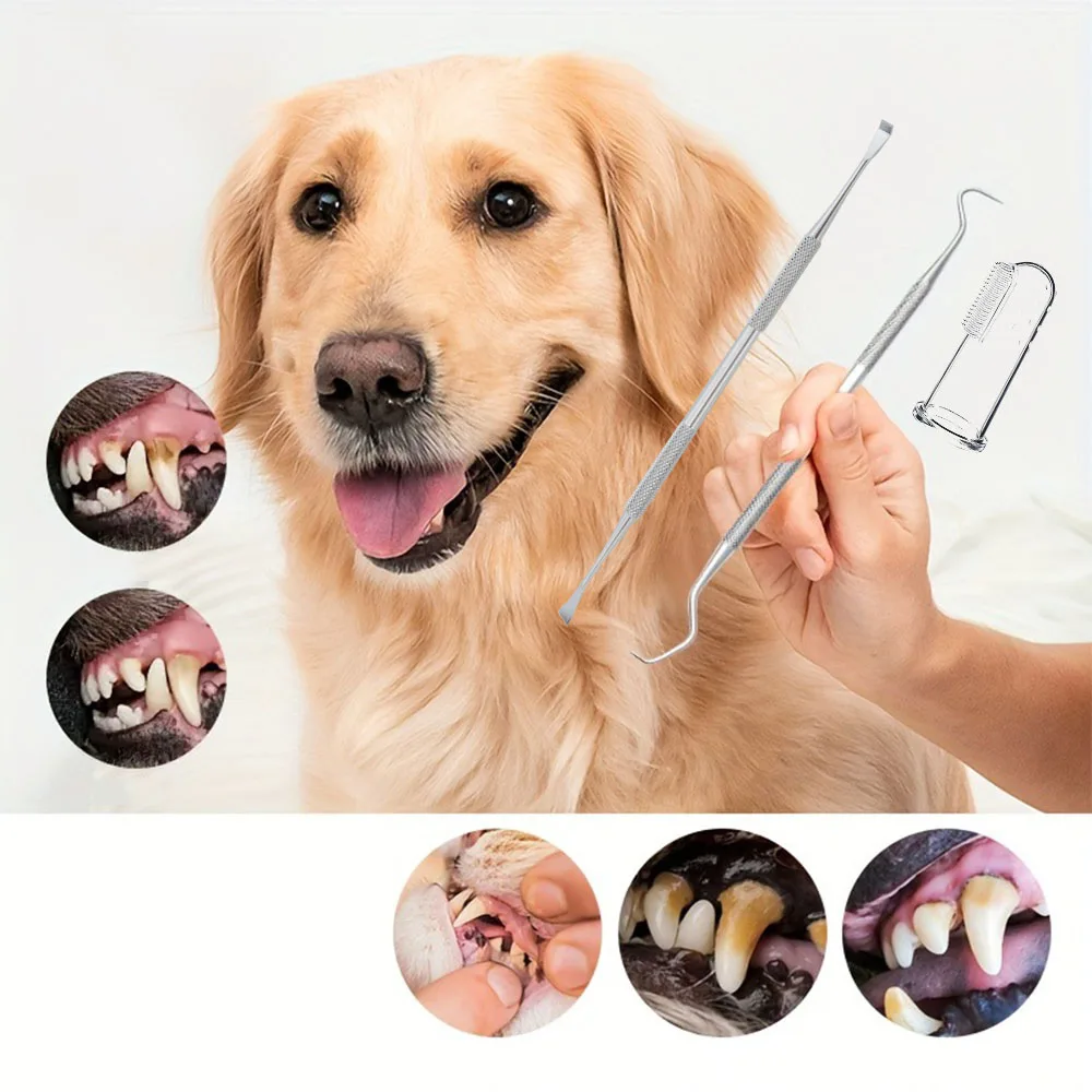 Pet Dental Cleaning Tools, Silicone Toothbrush with Finger Sleeve, Cat and Dog Toothbrush, Reusable, Pet Oral Care Kit, Suitable for Portable Oral Care for Dogs and Cats, Home Pet Care, Outdoor Activities and Travel Use