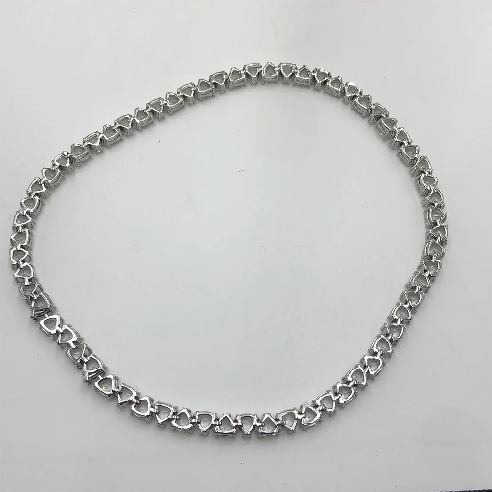 2025 جديد مصفوفة التنس الأبيض قلادة الكمثرى قطع الفاخرة المرأة اكسسوارات مجوهرات هدية الزفاف