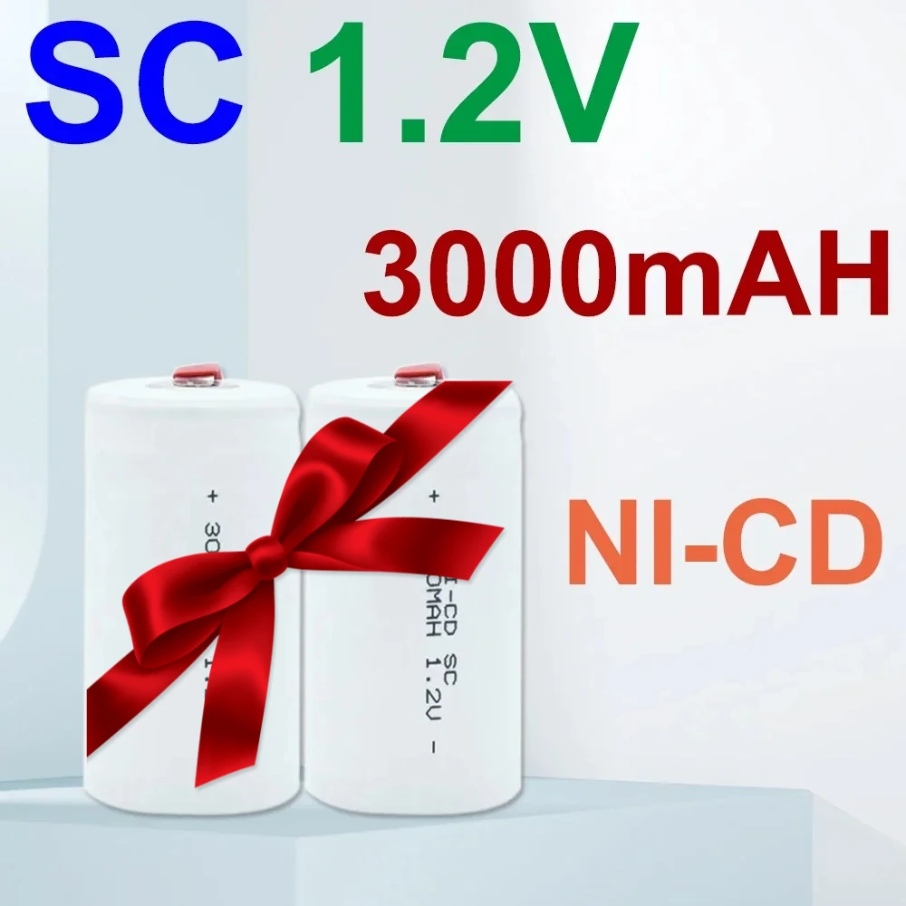 

SC 1.2V 3000mAh Rechargeable Battery Sc Sub C Ni-cd Cell Batteries with Welding Tabs for Electric Drill Screwdriver