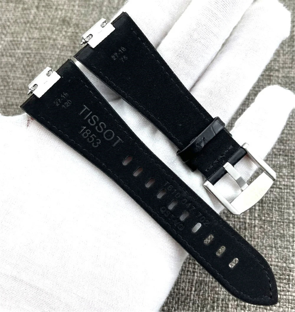 Genuine Leather Watchband for Tissot 1853 PRX series Strap Belt T137.407 T137.410 Convex End Men\'s Bracelet Wrist Strap Bracelet