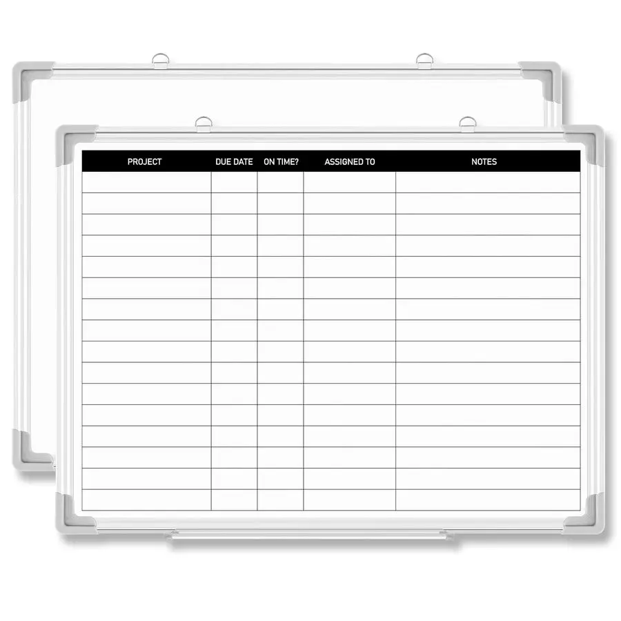 

24 x18 Project Planning Board Aluminum Frame Dry Erase Board with Lines, WallMounted Whiteboard for Scheduling, to Do Lists amp