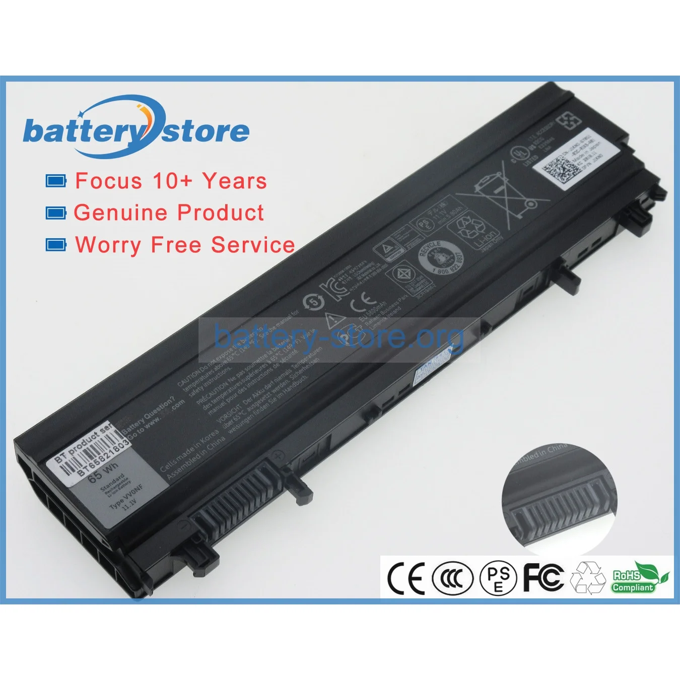 New Genuine N5YH9, VJXMC, VVONF, WGCW6, 1N9C0 Battery for LATITUDE E5440 Series 11.1V, 5600mAh, 65W,6 Cell