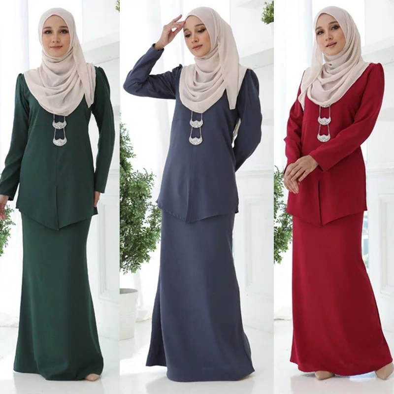 

Muslim Skirts Sets Clothes Women Long Tops And Skirt Suit Spring Autumn New Solid Fashion Casual Abaya Islam Muslim Outfits 2024