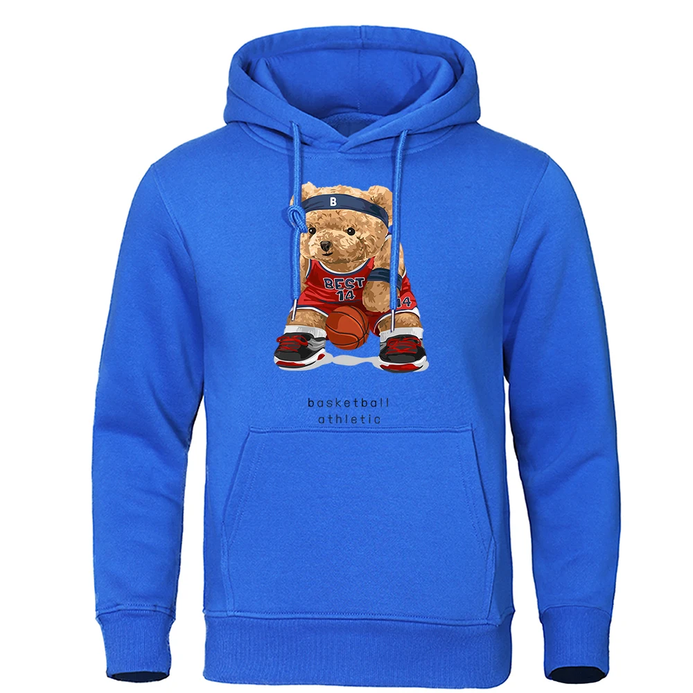 No Best14 Ted bear Basketball Athletic Hoodies Mens Retro Soft Sweatshirt Funny O-Neck Tops Novelty Oversized Hoodie For Men