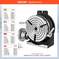 SucceBuy Rotary Table 8 Inch/200 MM Horizontal Vertical MT-3 Rotary Table 3Slot  4Slot for Milling 360 Degrees Precision Working