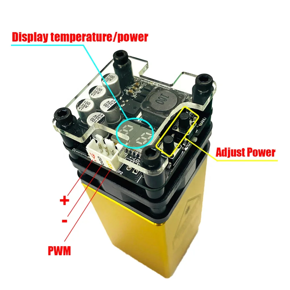 30W 450nm testa Laser a luce blu messa a fuoco fissa intaglio fai da te macchina per incisione incisore accessori strumenti fai da te testa modulo Laser
