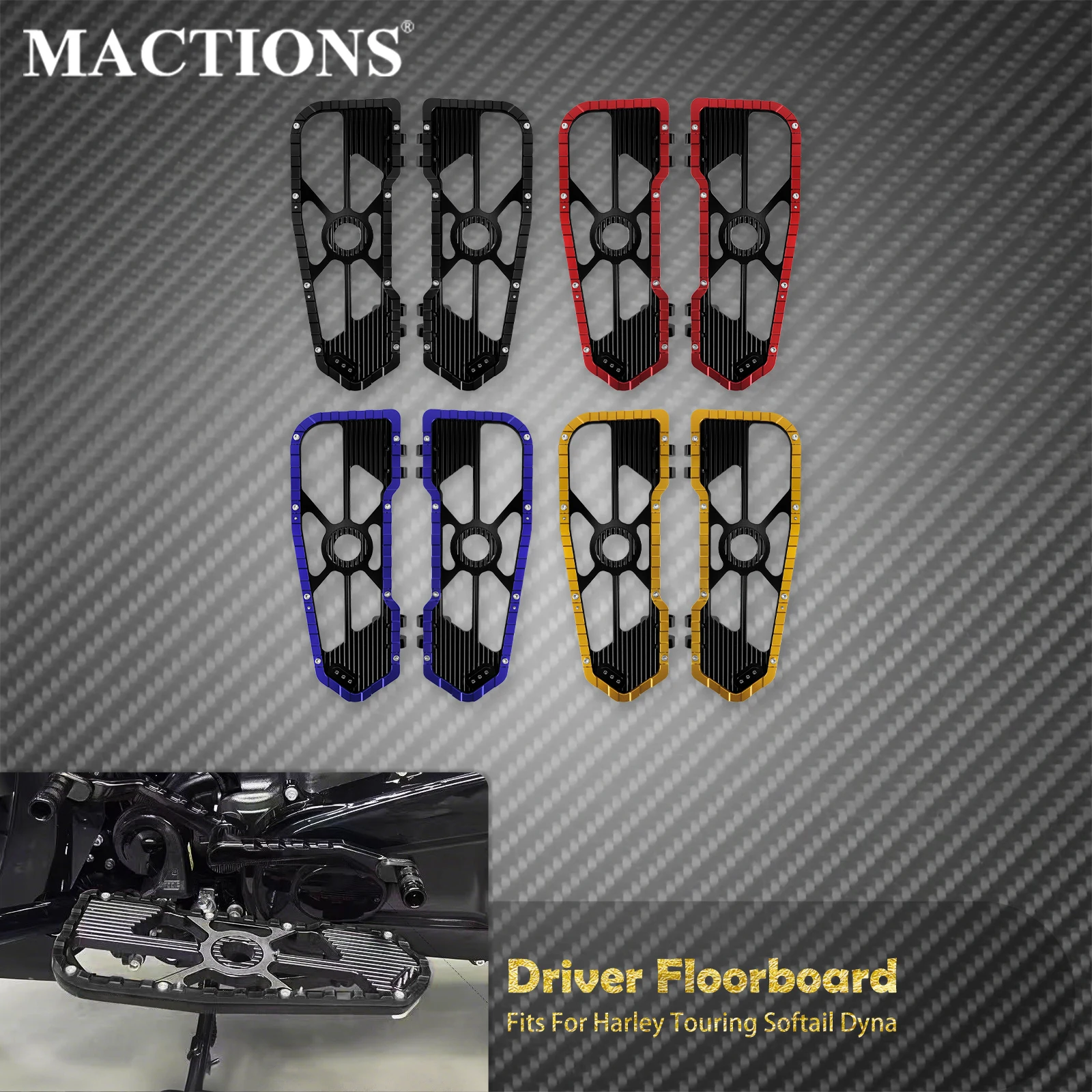 

Motorcycle Footpegs Driver Floorboard Front Footboard For Harley Softail Dyna Touring Street Electra Glide Fat Boy FLD Footrest