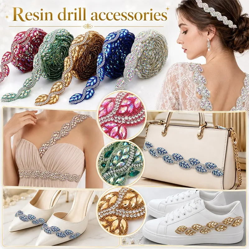 1Yard Sewing Chain Crystal Rhinestone Ribbon DIY Shoes bags Dresses Trimmings Decor DIY Shoes Chain Suit Bulk Sale Accessories