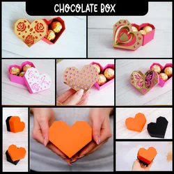 Heart-shaped Chocolate Box Metal Cutting Dies for DIY Scrapbooking Album Paper Cards Decorative Crafts Embossing Die Cuts