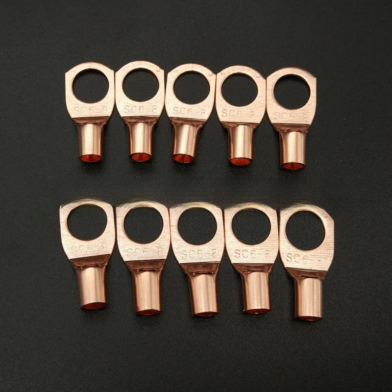 10Pcs/Bag Bare Copper SC Type Open Barrel Lug Terminals Cable Wire Connectors