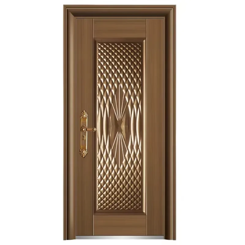 High Security Italian Style Anti-Theft Steel Copper Color Entrance Door