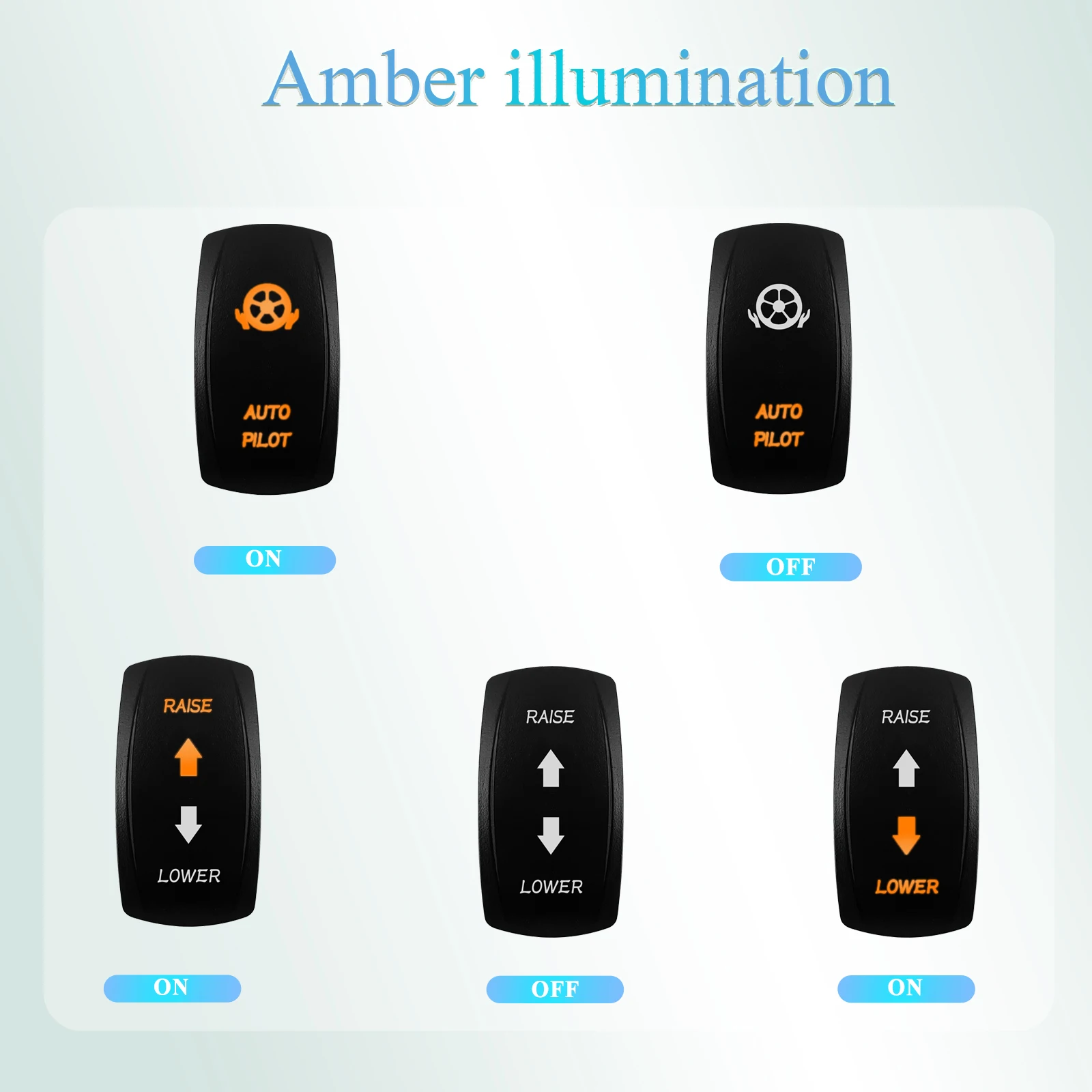 12 فولت/24 فولت مقاوم للماء الخلفية البحرية الروك التبديل لليخوت قارب صيد المراكب الشراعية كروزر الملاحة مرساة الإضاءة نظام الوقود