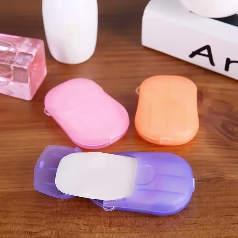 Outdoor travel disposable soap tablet box soap paper Portable hand washing tablet Small soap tablet mini soap sheet