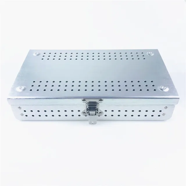 Taca do sterylizacji ze stopu Aluminium skrzynka na instrumenty chirurgiczne pojemnik do dezynfekcji