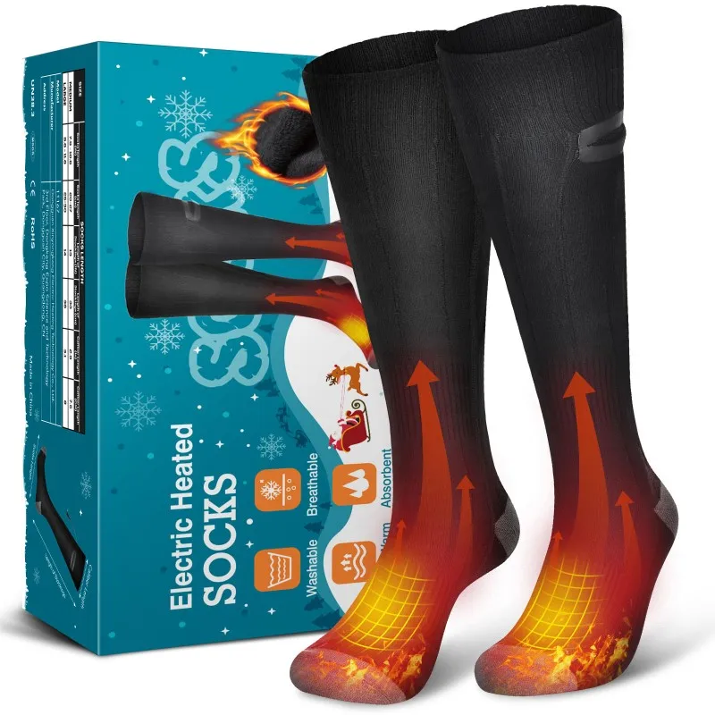 Winter Heated Socks Rechargeable Heating Socks For USB 4000mAh Heated Socks Warmth Outdoor Heated Boots Snowmobile Winter Ski