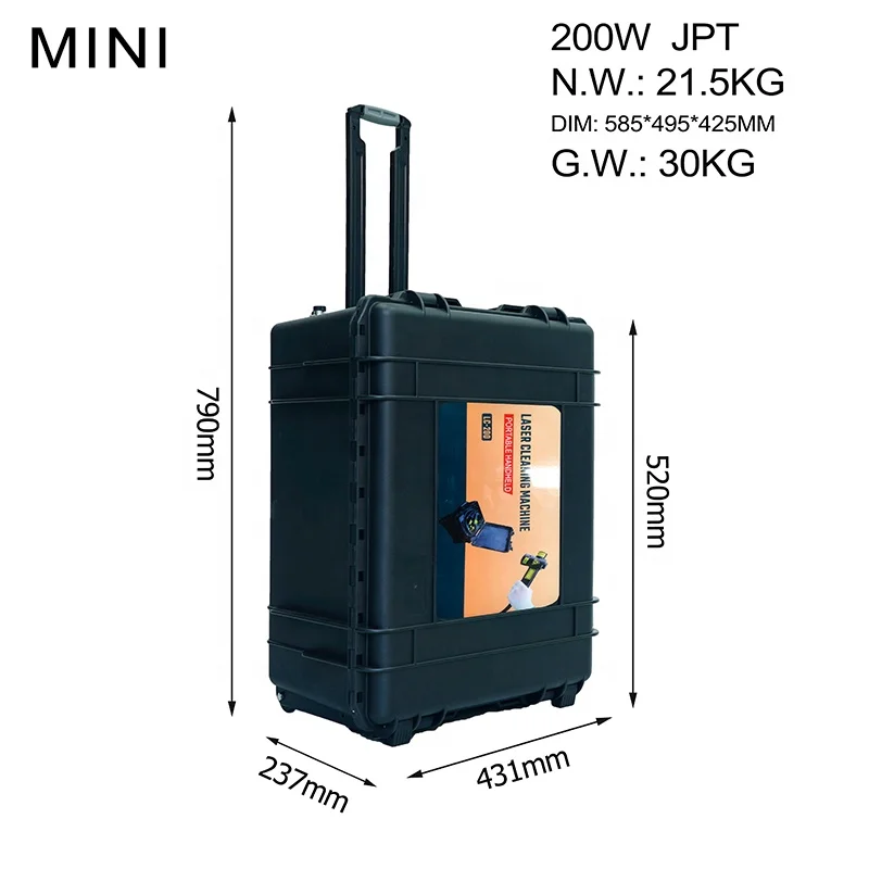 Air Cooling Metal Paint Rust Removal Handheld Jpt 300 Watt Pulse Laser Cleaning Machine