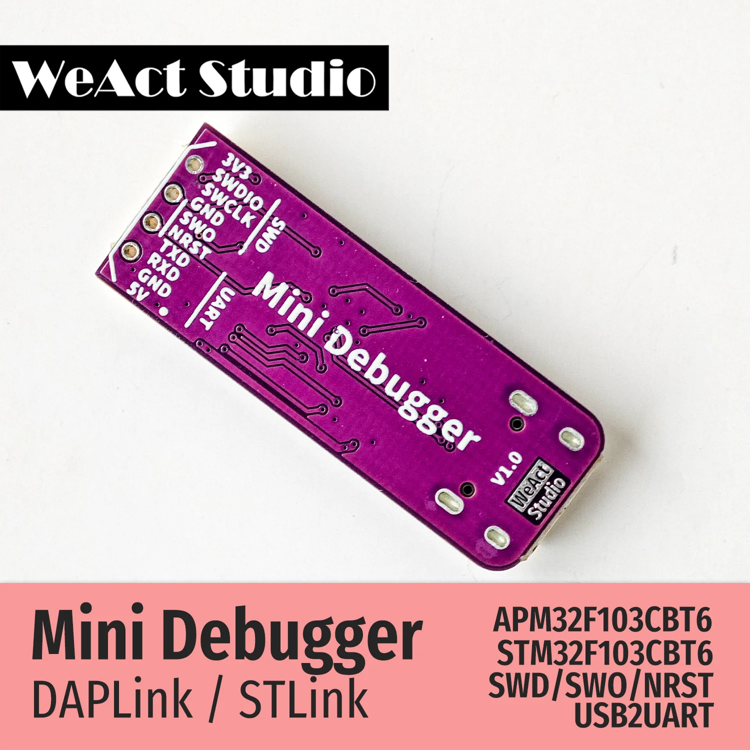 WeAct Mini Debugger DAPLink STLink V2.1 SWD SWO USB To Uart Module