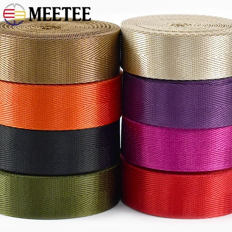 5M 1mm 20-38mm Nylon Ribbon Band Herringbone Pattern Webbing Tape Belt Backpack Strap DIY Bag Binding Fabric Sewing Accessories