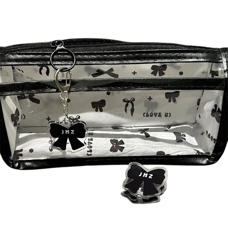 Cartoon Translucent Pencil Case Multi-layer Vertical Large-capacity Stationery Storage Bag School Supply Cosmetic Bag