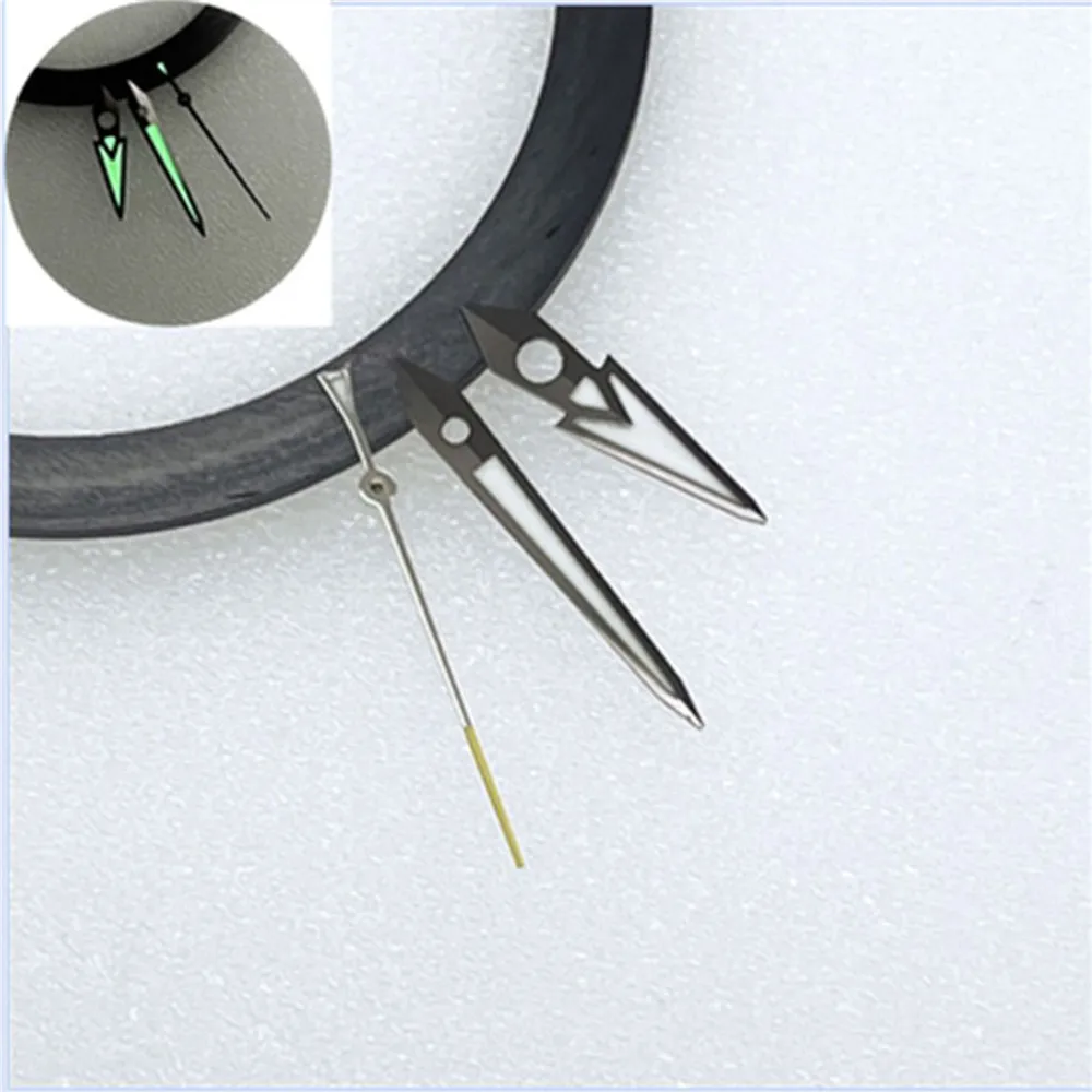 Logam Kuat Hijau Pointer Bercahaya Tangan Jam untuk NH35 NH36 4R35 4R36 Gerakan Upgrade Aksesori