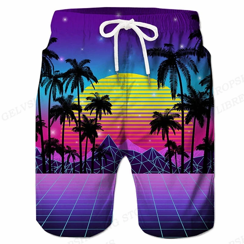 Men\'s Swimming Shorts Coconut Tree 3d Surfing Board Short Kids Beach Shorts Men Trunk Masculina Swim Trunks Sportwear Briefs Boy