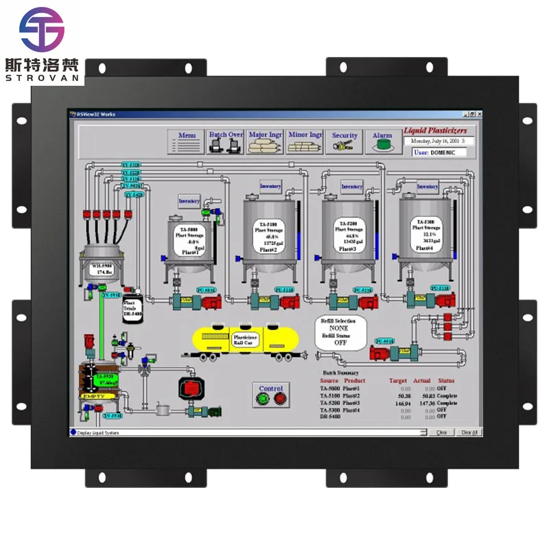 Waterproof  Ip65 Embedded Lcd Display 10 Point Touch Screen 13 Inch  Open Frame