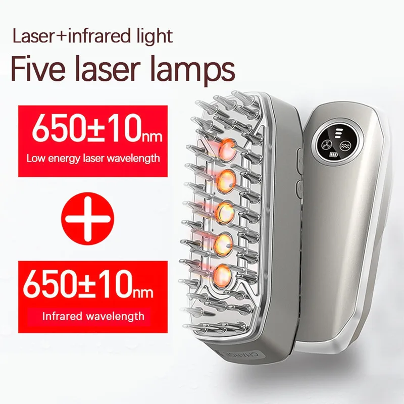 Growth Comb Microcurrent Massage Strengthening Scalp Care Instrument Red Light External Conduction Repair Shrinking Hair