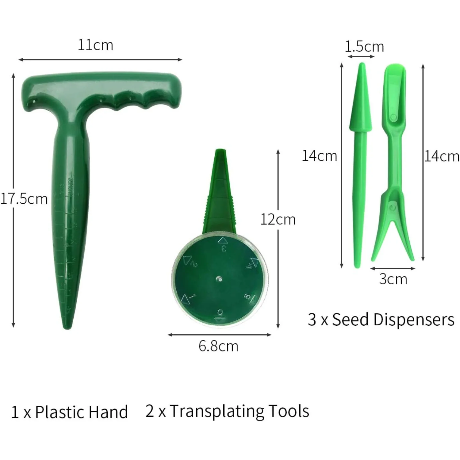 6 Pack Sowing Seeds Dispenser Set, Adjustable Garden Hand Planter Seeder Tool Flower Plant Sow Traditional Sets,