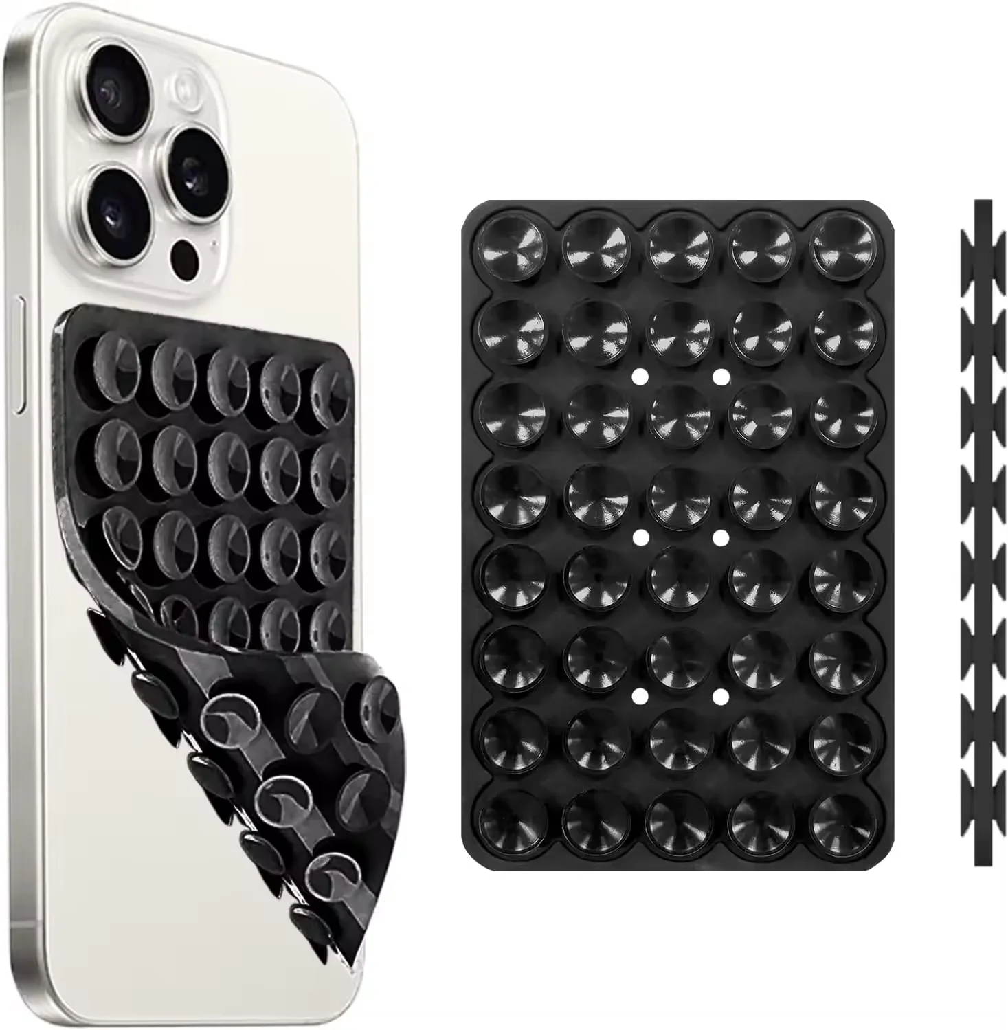 Silicone Suction Cup Phone Case Mount Double Sided Hands-Free Strong Grip Holder for Selfies Videos Detachable Rubber Sucker Pad
