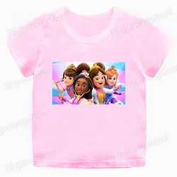 Tshirt Girl T Shirt For Girls summer Tops Princess Power baby Short Sleeve Kids Clothes pink children clothing Graphic T Shirts