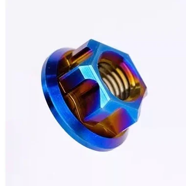 Golden Blue Grey Purple Candy Green M5 M6 M8 M10 M12 A3 Flange Screw Nut TC4 GR5 Titanium Alloy DIY Motorcycle