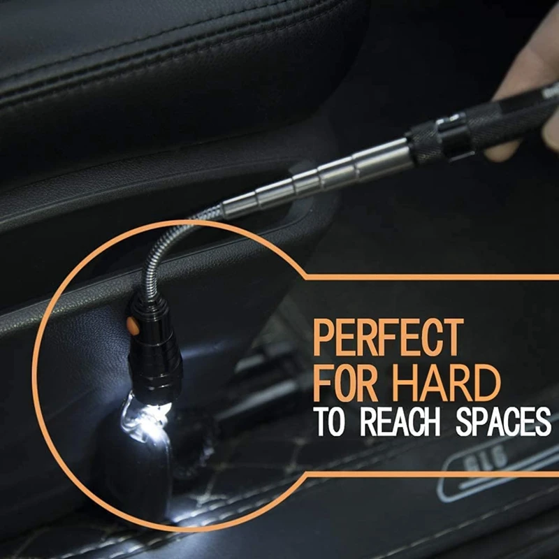 New Retractable Magnetic Pickup Kit 360-Degree Rotating Adjustable Inspection Mirrors And Retractable Flexible Flashlights