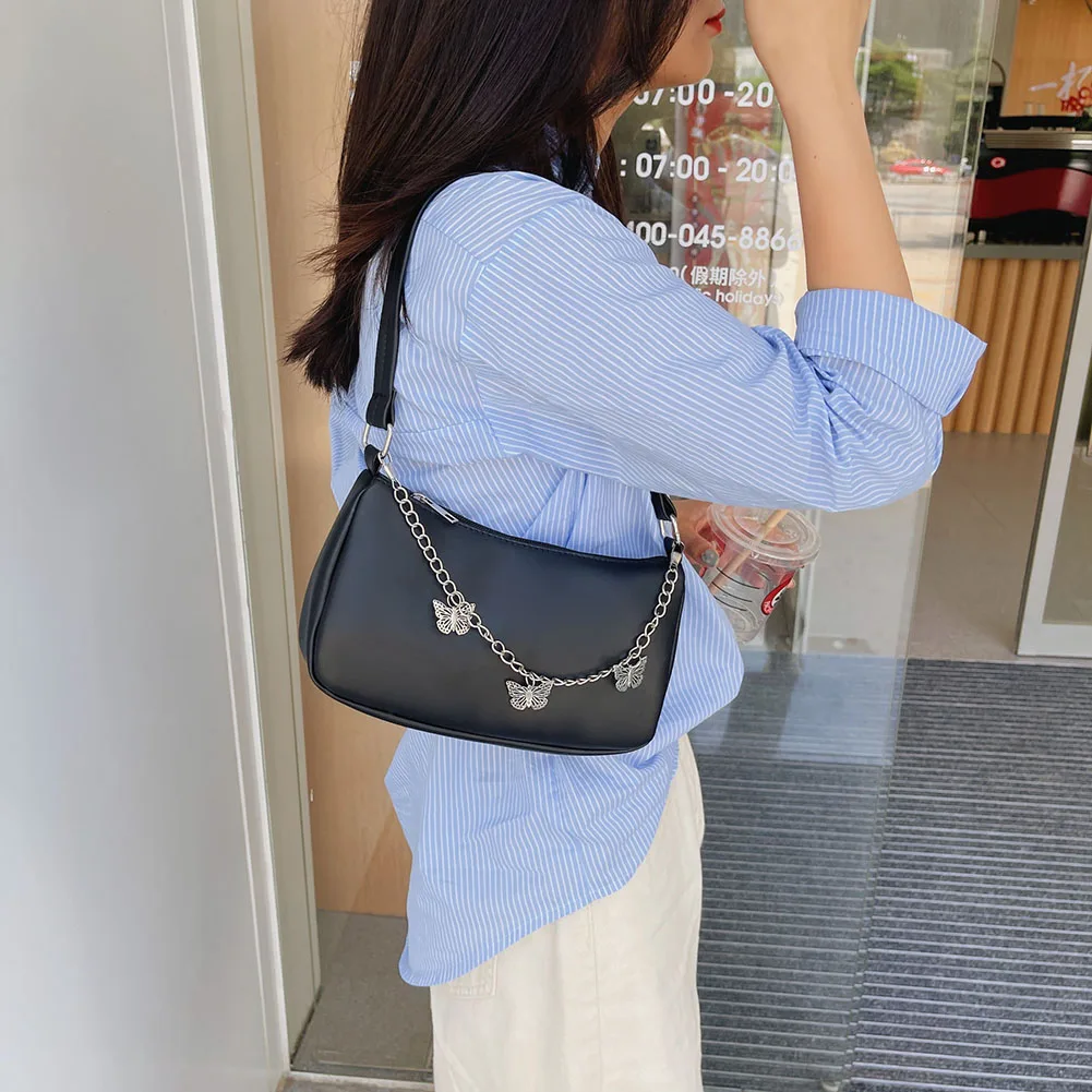 Fashion Women Butterfly Chain Shoulder Underarm Bags Casual Elegant Ladies Small Hobo Bags Purse PU Leather Designer Handbag