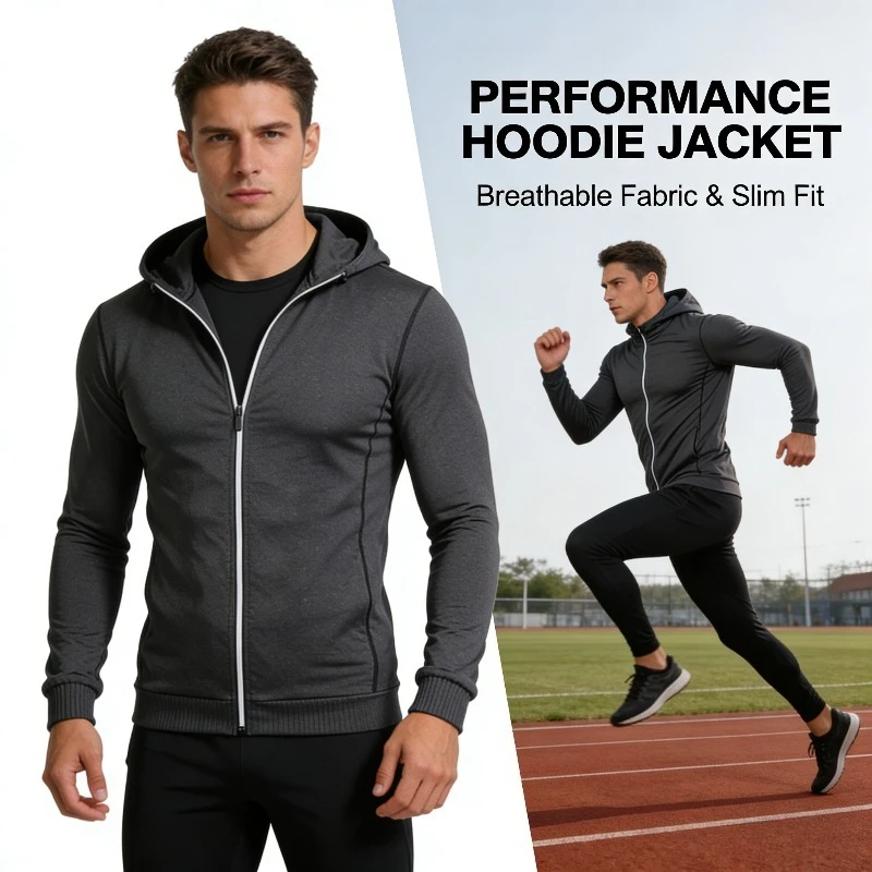 

Men's Summer Lightweight Fitness Training Jacket Long-sleeve Quick-dry Hoodie for Running