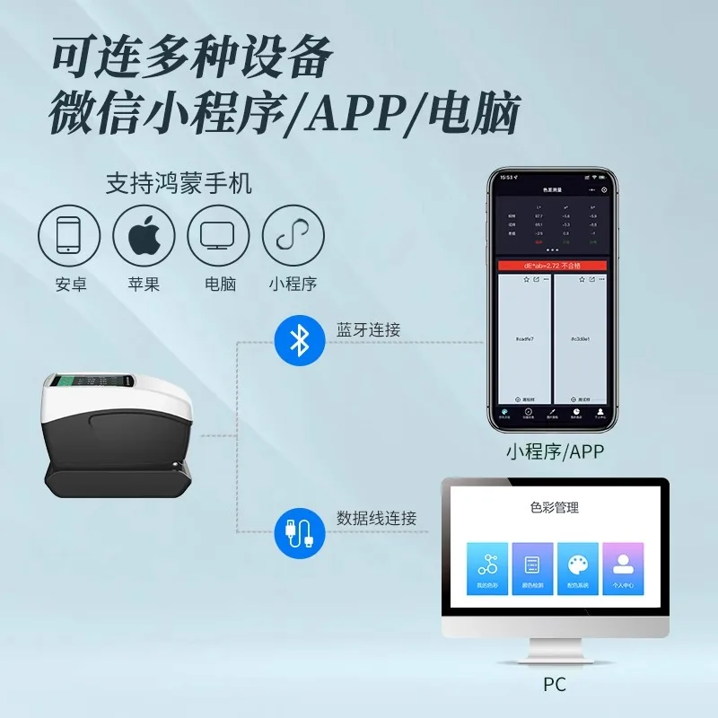 مقياس الطيف الضوئي DS52X صناعة الطباعة والتغليف CMYK منطقة الشبكة مقياس الطيف الضوئي المحمول