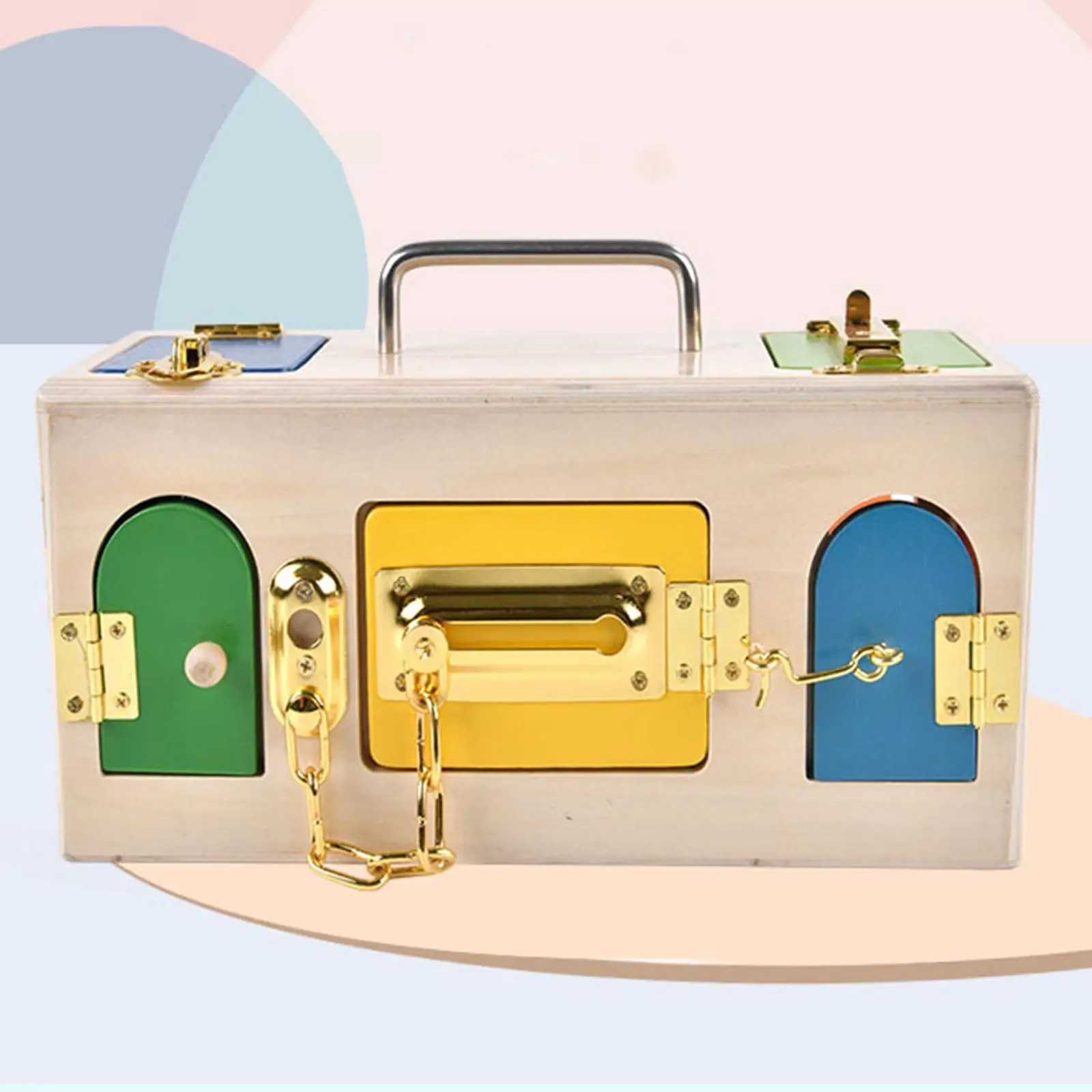 

Деревянная развивающая головоломка Монтессори: набор для развития мозга с замками и защелками, идеально подходит для путешествий на самолете, подарок для детей, школьников и дошкольников