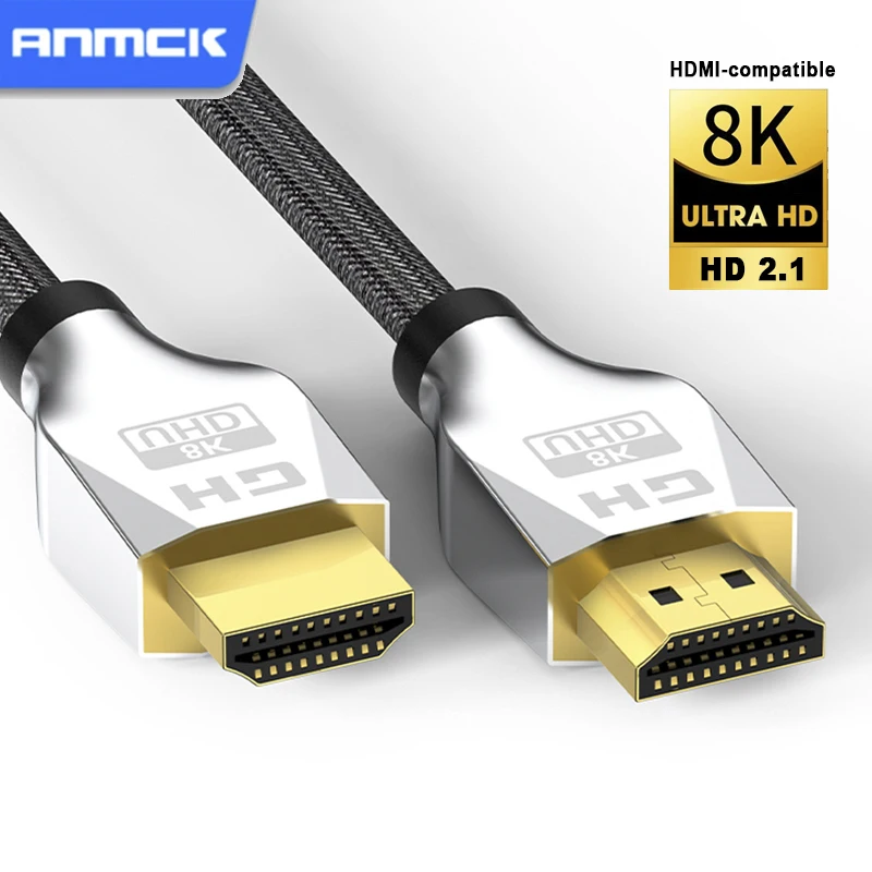 

Anmck 8K HDMI-совместимый кабель 2,1 8K @ 60 Гц 48 Гбит/с eARC HDR видео Линия для HDTV PS5 ноутбуки проектор переключатель цифровой шнур 8K