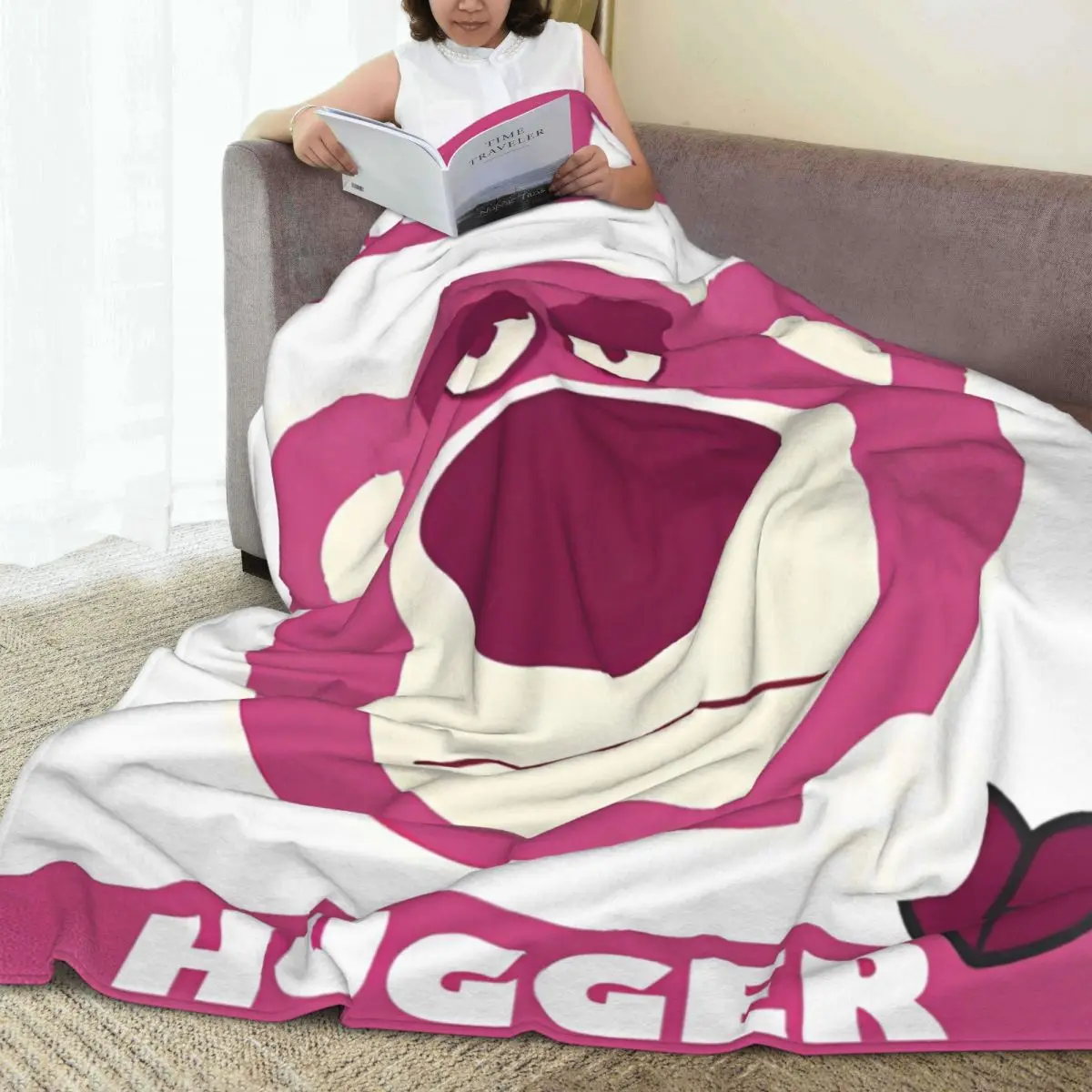 Lotso Hug Me Flannel Blanket Super Warm Throw Blanket for Home Decor Travel Print Bedspread Sofa Bed Cover