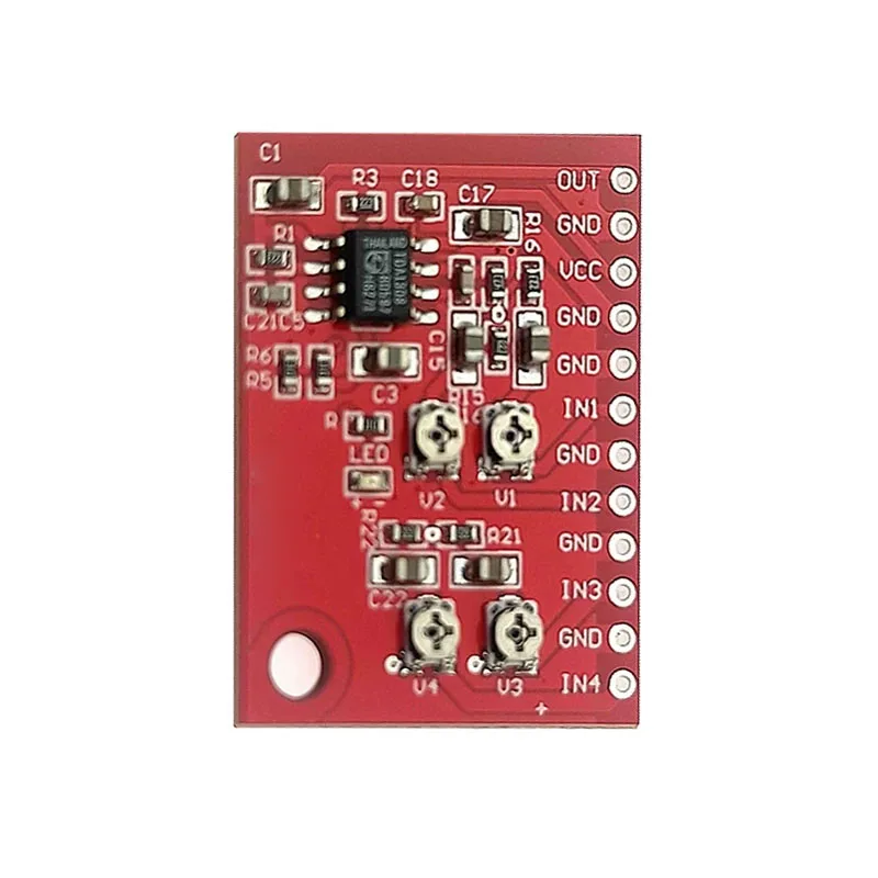 NE5532 / TDA138 4 Way Mono Audio Mixer Module - Mini Sound Mixing Board for Microphone Voice Signal, 4 Input to 1 Output