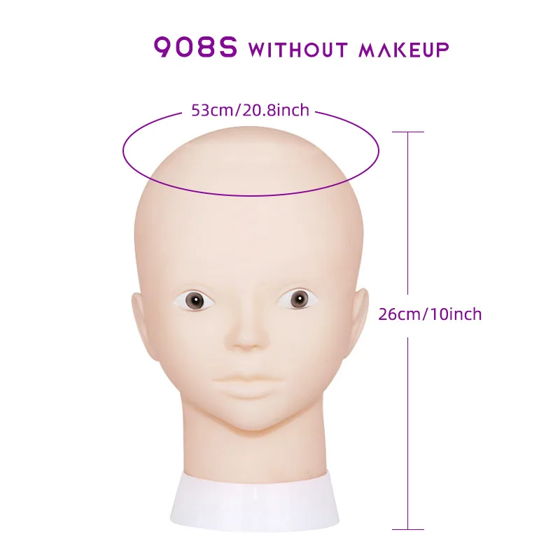 Manikin Model For Making Wigs Styling Practice Hairdressing Bald Mannequin Head Hat Headwear Display Stand